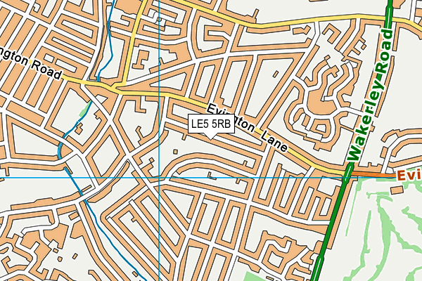 LE5 5RB map - OS VectorMap District (Ordnance Survey)