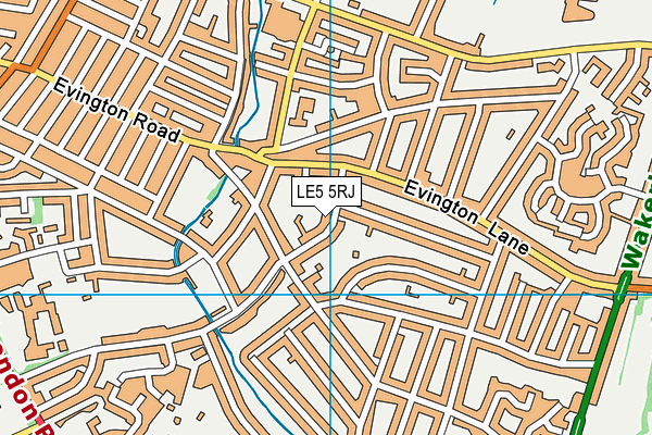 LE5 5RJ map - OS VectorMap District (Ordnance Survey)
