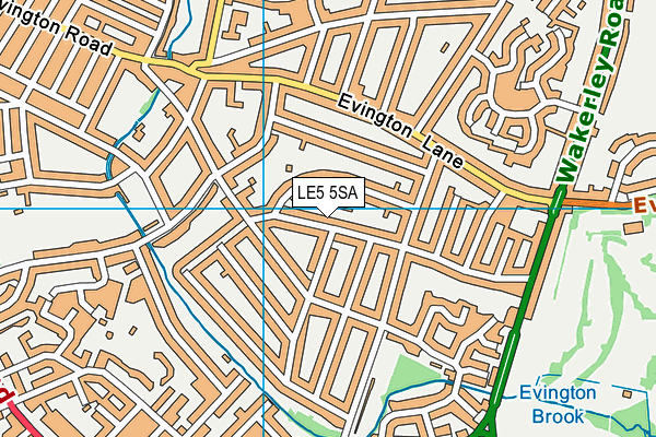 LE5 5SA map - OS VectorMap District (Ordnance Survey)