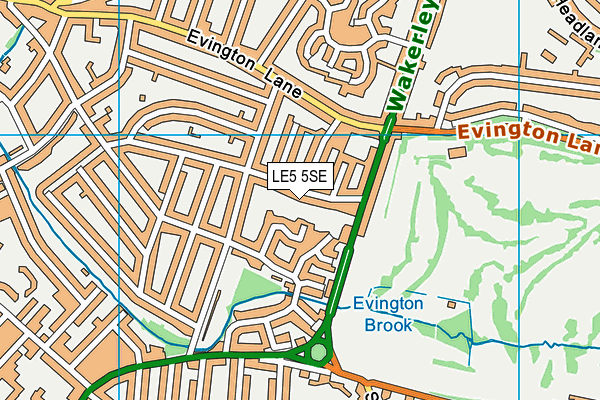 LE5 5SE map - OS VectorMap District (Ordnance Survey)