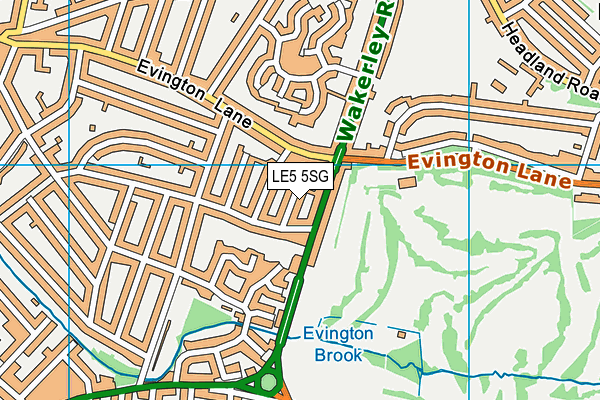 LE5 5SG map - OS VectorMap District (Ordnance Survey)