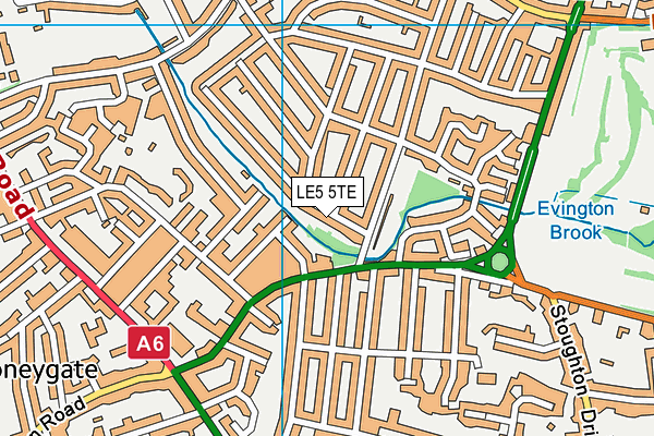 LE5 5TE map - OS VectorMap District (Ordnance Survey)