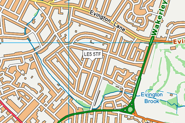 LE5 5TF map - OS VectorMap District (Ordnance Survey)