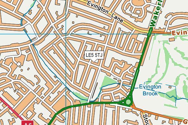 LE5 5TJ map - OS VectorMap District (Ordnance Survey)