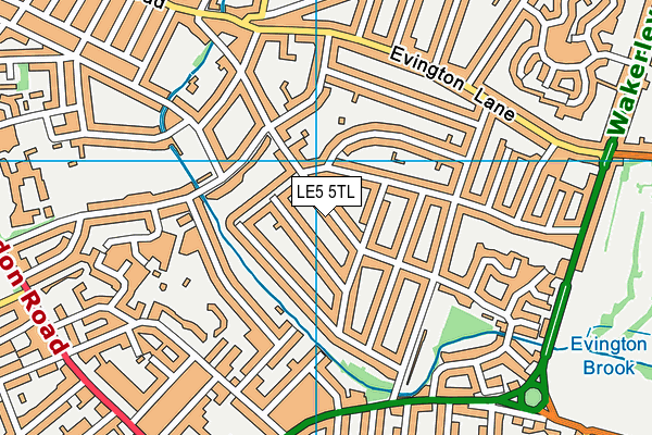 LE5 5TL map - OS VectorMap District (Ordnance Survey)