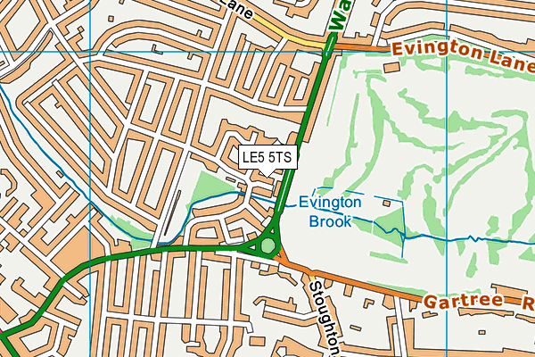 LE5 5TS map - OS VectorMap District (Ordnance Survey)