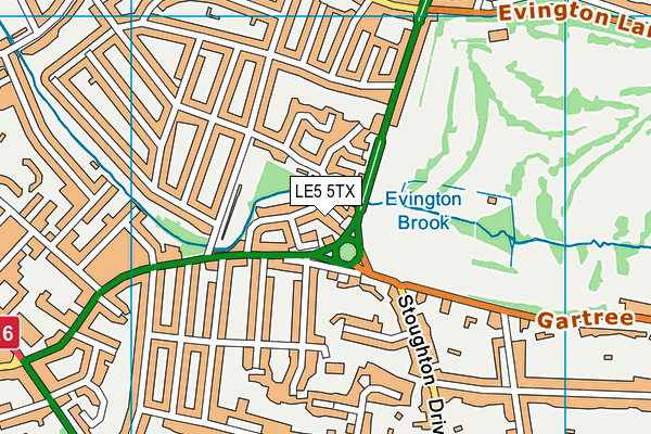 LE5 5TX map - OS VectorMap District (Ordnance Survey)