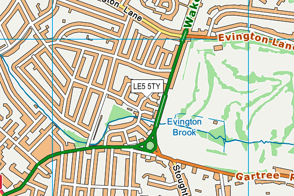 LE5 5TY map - OS VectorMap District (Ordnance Survey)