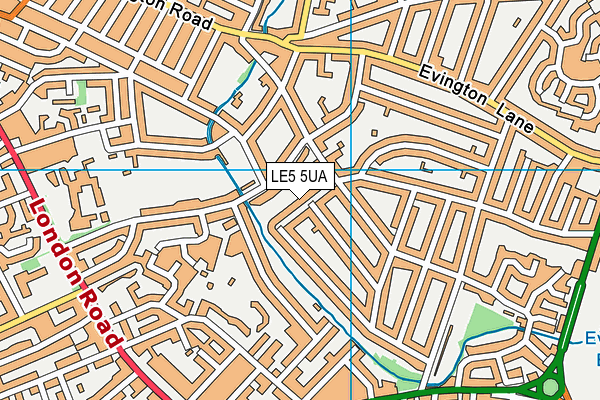LE5 5UA map - OS VectorMap District (Ordnance Survey)