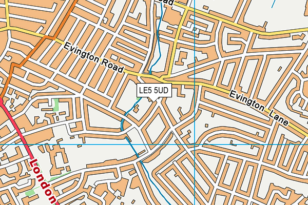 LE5 5UD map - OS VectorMap District (Ordnance Survey)