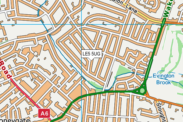 LE5 5UG map - OS VectorMap District (Ordnance Survey)