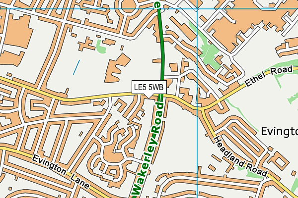 LE5 5WB map - OS VectorMap District (Ordnance Survey)
