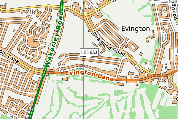 LE5 6AJ map - OS VectorMap District (Ordnance Survey)