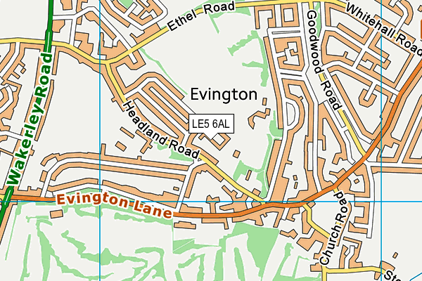 LE5 6AL map - OS VectorMap District (Ordnance Survey)