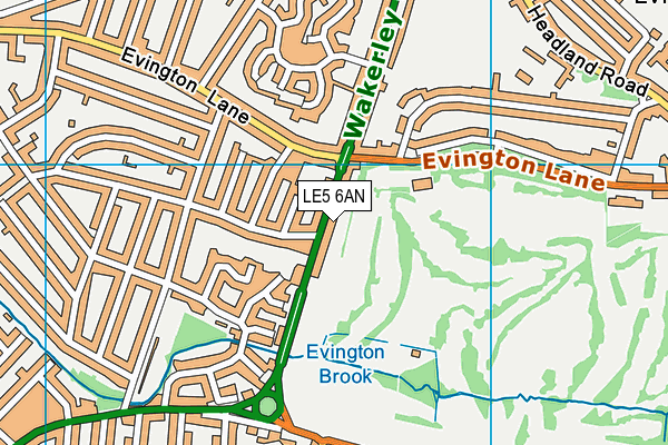 LE5 6AN map - OS VectorMap District (Ordnance Survey)