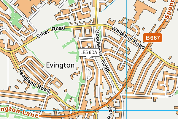 LE5 6DA map - OS VectorMap District (Ordnance Survey)