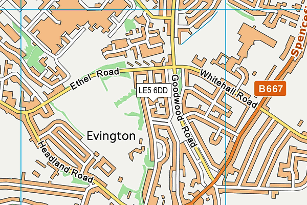 LE5 6DD map - OS VectorMap District (Ordnance Survey)