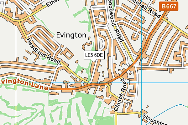 Evington Park map (LE5 6DE) - OS VectorMap District (Ordnance Survey)