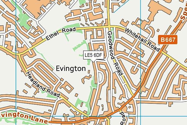 LE5 6DF map - OS VectorMap District (Ordnance Survey)