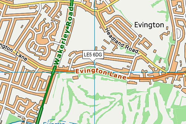 LE5 6DG map - OS VectorMap District (Ordnance Survey)