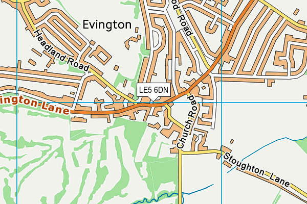 LE5 6DN map - OS VectorMap District (Ordnance Survey)