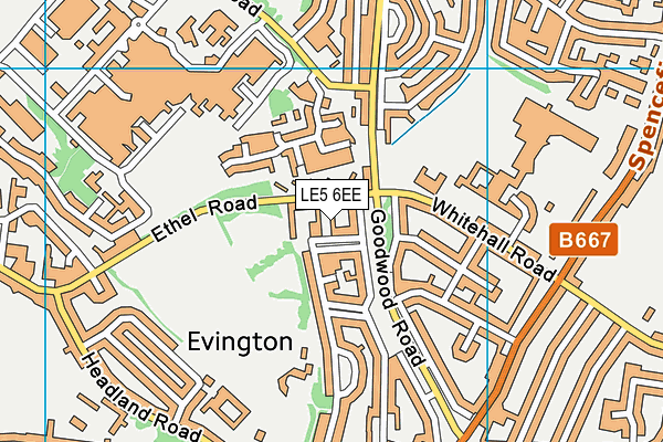 LE5 6EE map - OS VectorMap District (Ordnance Survey)