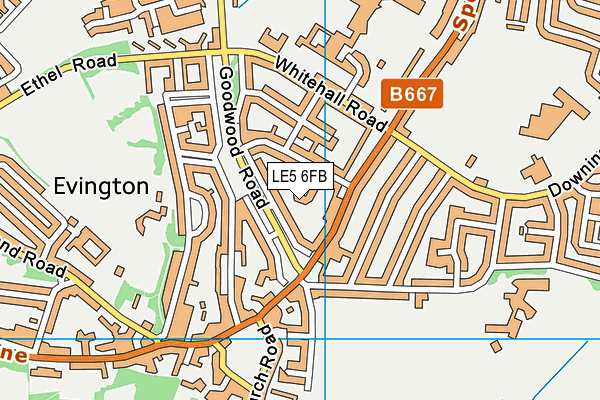 LE5 6FB map - OS VectorMap District (Ordnance Survey)