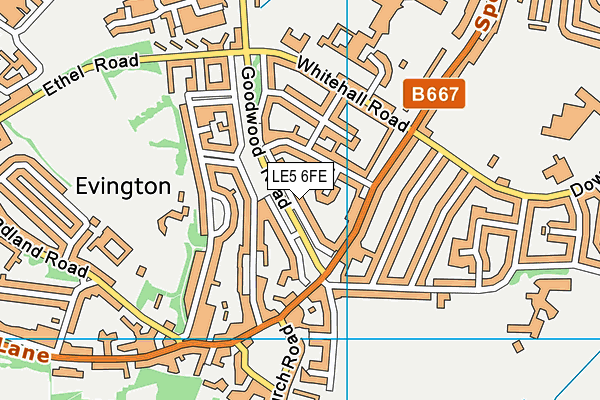 LE5 6FE map - OS VectorMap District (Ordnance Survey)