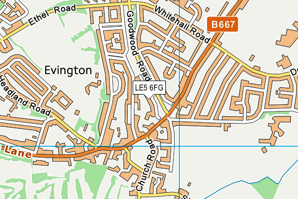 LE5 6FG map - OS VectorMap District (Ordnance Survey)