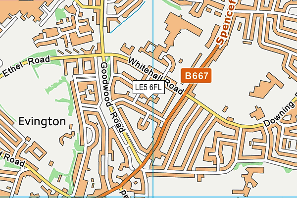 LE5 6FL map - OS VectorMap District (Ordnance Survey)