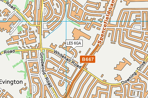 LE5 6GA map - OS VectorMap District (Ordnance Survey)