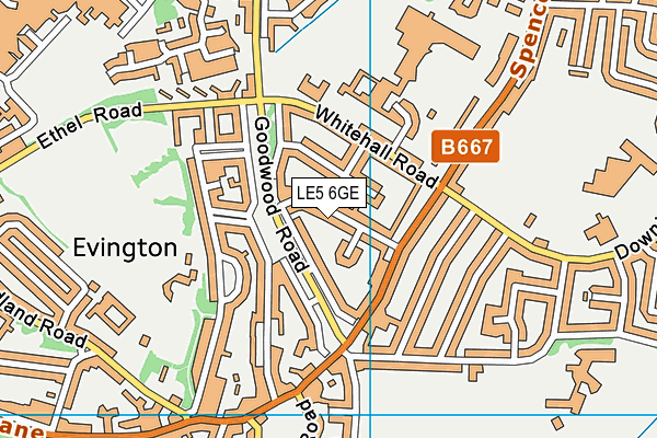 LE5 6GE map - OS VectorMap District (Ordnance Survey)