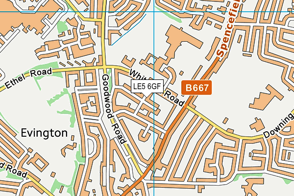 LE5 6GF map - OS VectorMap District (Ordnance Survey)