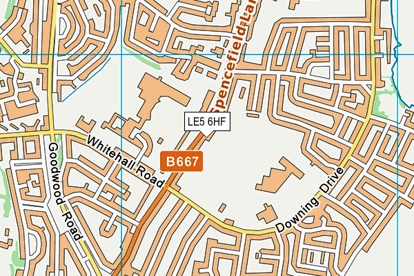 LE5 6HF map - OS VectorMap District (Ordnance Survey)