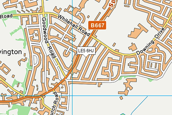 LE5 6HJ map - OS VectorMap District (Ordnance Survey)