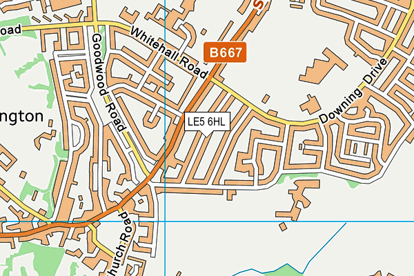 LE5 6HL map - OS VectorMap District (Ordnance Survey)