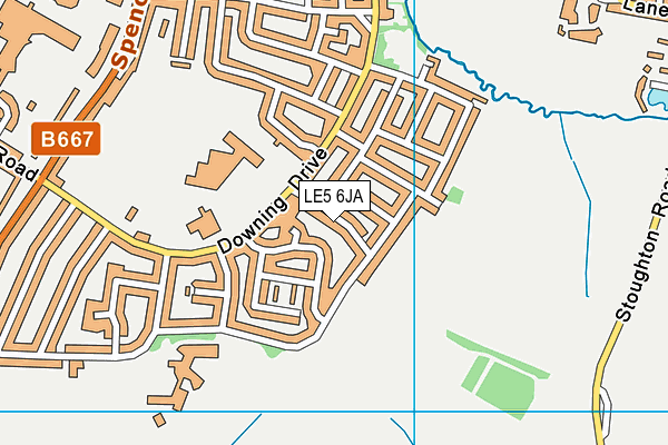 LE5 6JA map - OS VectorMap District (Ordnance Survey)