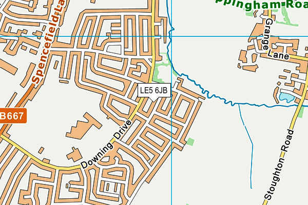 LE5 6JB map - OS VectorMap District (Ordnance Survey)