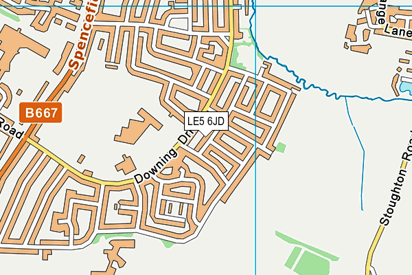 LE5 6JD map - OS VectorMap District (Ordnance Survey)