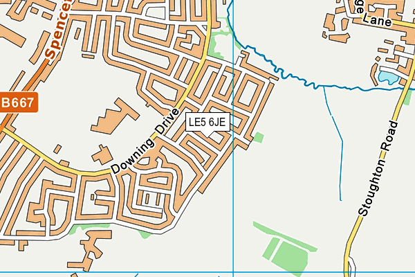 LE5 6JE map - OS VectorMap District (Ordnance Survey)