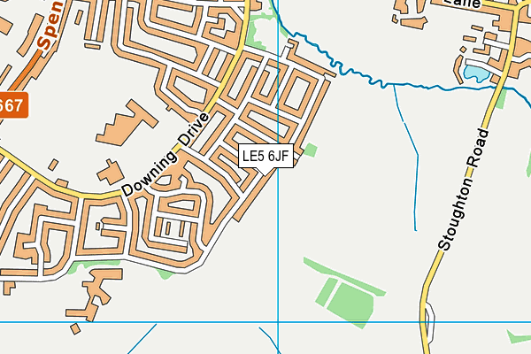 LE5 6JF map - OS VectorMap District (Ordnance Survey)