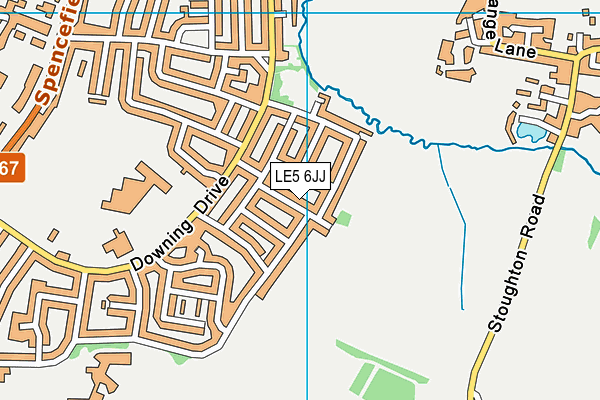 LE5 6JJ map - OS VectorMap District (Ordnance Survey)
