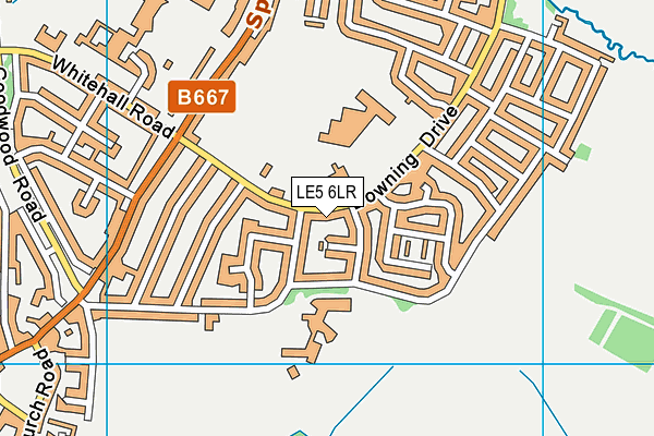 LE5 6LR map - OS VectorMap District (Ordnance Survey)