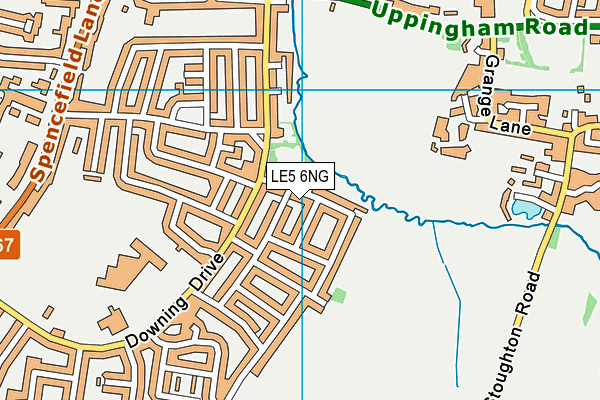 LE5 6NG map - OS VectorMap District (Ordnance Survey)