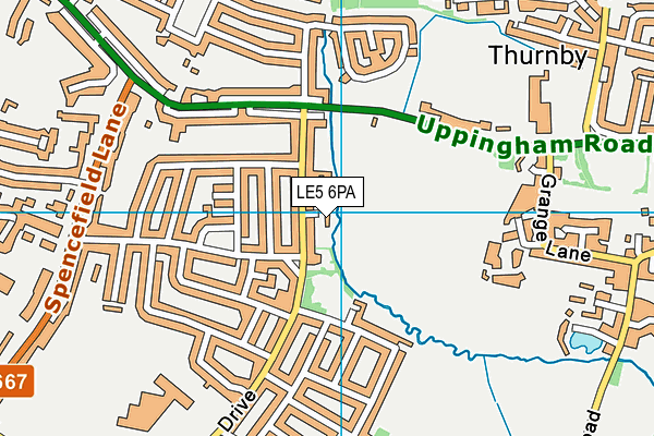 LE5 6PA map - OS VectorMap District (Ordnance Survey)