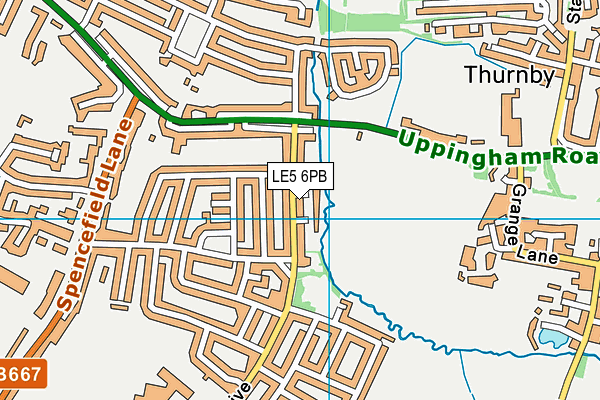 LE5 6PB map - OS VectorMap District (Ordnance Survey)