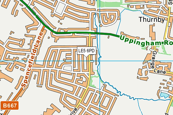 LE5 6PD map - OS VectorMap District (Ordnance Survey)