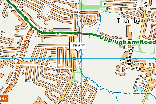 LE5 6PE map - OS VectorMap District (Ordnance Survey)