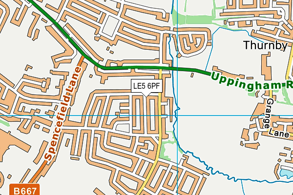 LE5 6PF map - OS VectorMap District (Ordnance Survey)