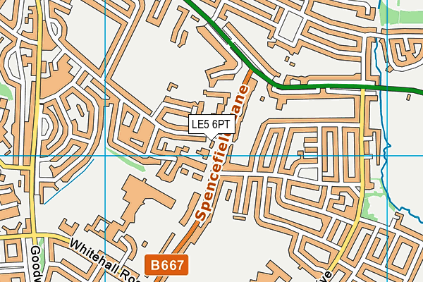 LE5 6PT map - OS VectorMap District (Ordnance Survey)